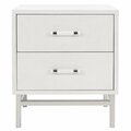 Safavieh Ranger Faux Shagreen Nightstand, Ivory & Silver SFV1526B